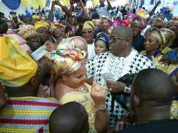 Senator Kashamu Mobbed As He Sprays Money At A High Profile Wedding In Ogun